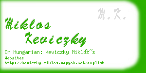 miklos keviczky business card